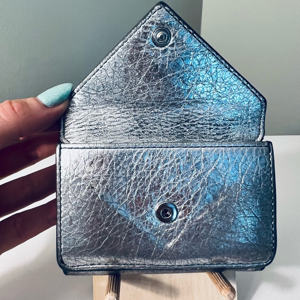 Balenciaga Silver Leather Women's Mini Wallet - Picture 4 of 9